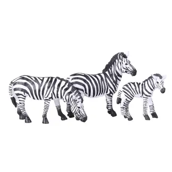 

1 Set Zebra Family Model Simulation Wildlife Realistic Animal Figure Toy for Kids
