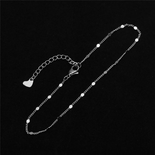 Stainless Steel Anklet Simple  On Foot Ankle Bracelets For Women Men Leg Chain Jewelry Gifts 23.5cm - 22cm Long 1 PC