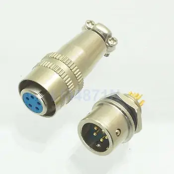 

DHL/EMS 40pcs connector M 9mm 5Pin metal audio slide-on aviation plug panel power chassis -d2