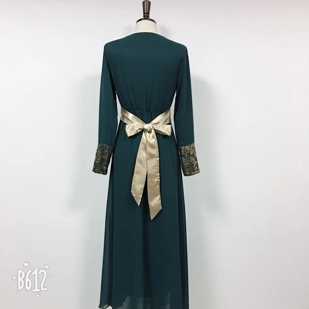 Мусульманское Макси-платье с рукавом-трубой, длинное платье, платье-туника, длинное платье-халат