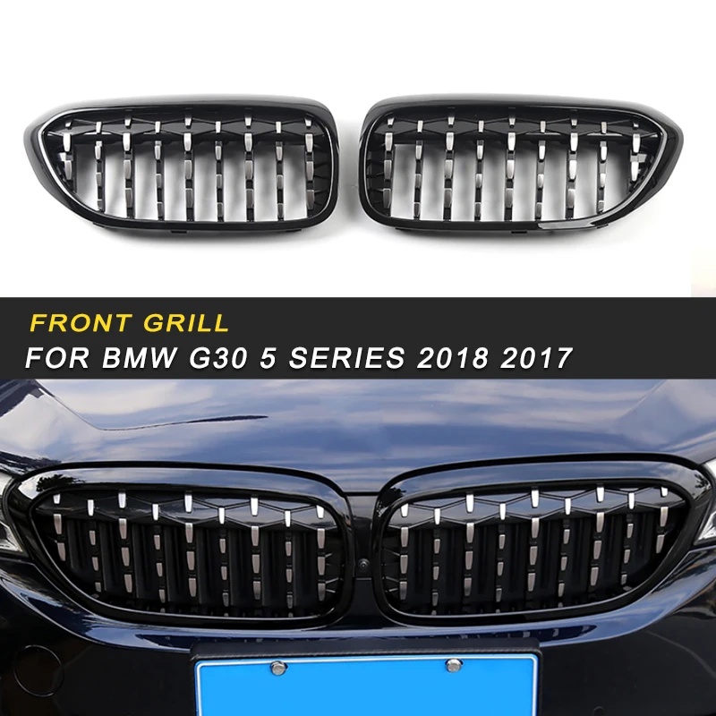 

Car Head Front Hood Middle Net Grille Grills Frame Sticker Cover Trim Exterior Accessory for BMW G30 5 Series 2018 2017