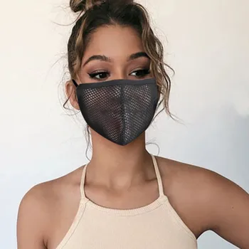 

Mesh Cotton Facemask Breathable Dustproof Protection Anti-splitting Black Face Mask Fahion Washable Earloop mascarillas