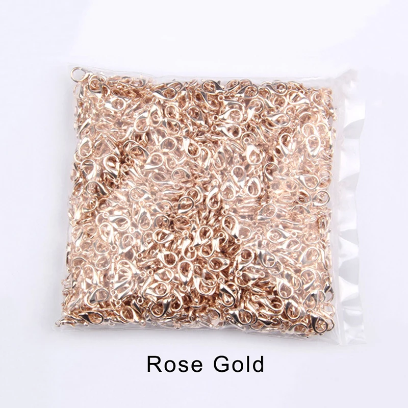 100pcs Lobster Clasps for Bracelets Necklaces DIY Hooks Chain Closure Accessories for Jewelry Making Findings Wholesale