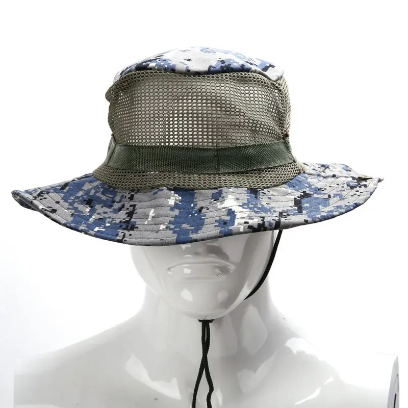 Malha de Camuflagem Chapéu de Pesca Cor do Chapéu Caminhadas Chapéu Não. 6 Cor 6 Malha de camuflagem Chapéu De Pesca Caminhadas