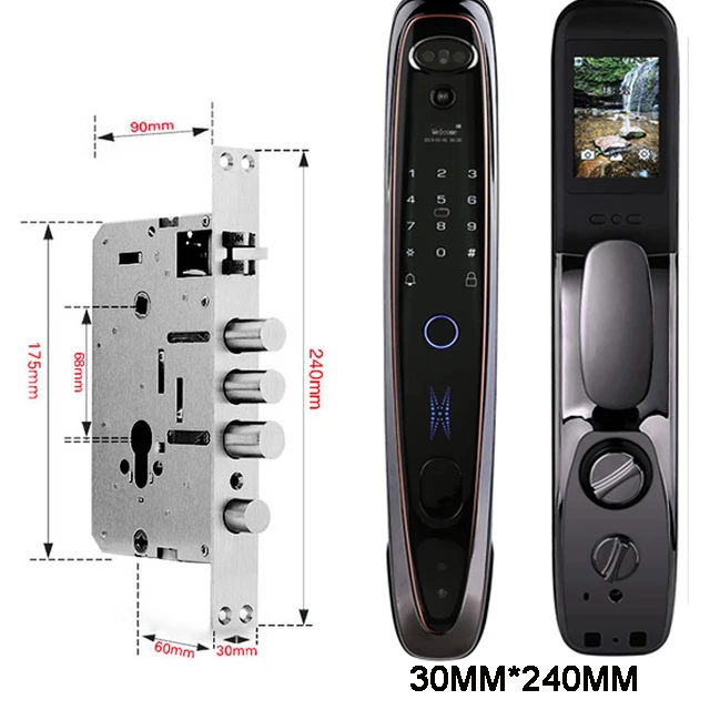 biometric card reader TUYA WIFI 3D infrared light face recognition lock with camera fingerprint magnetic card password intelligent automatic door lock digital keypads Access Control Systems