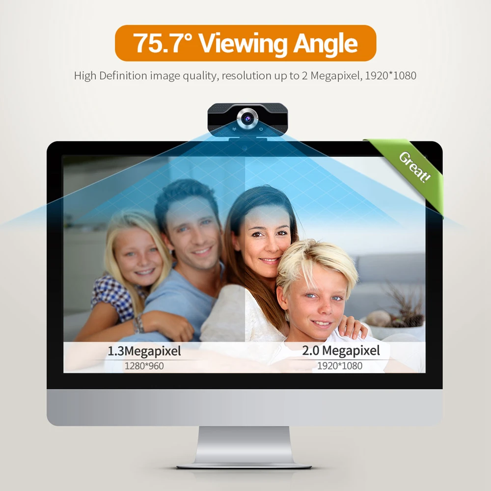 

Webcam 1080P HD Web Camera with Built-in Microphone 1932 x 1080p USB Plug&Play WebCam Widescreen Video in stock