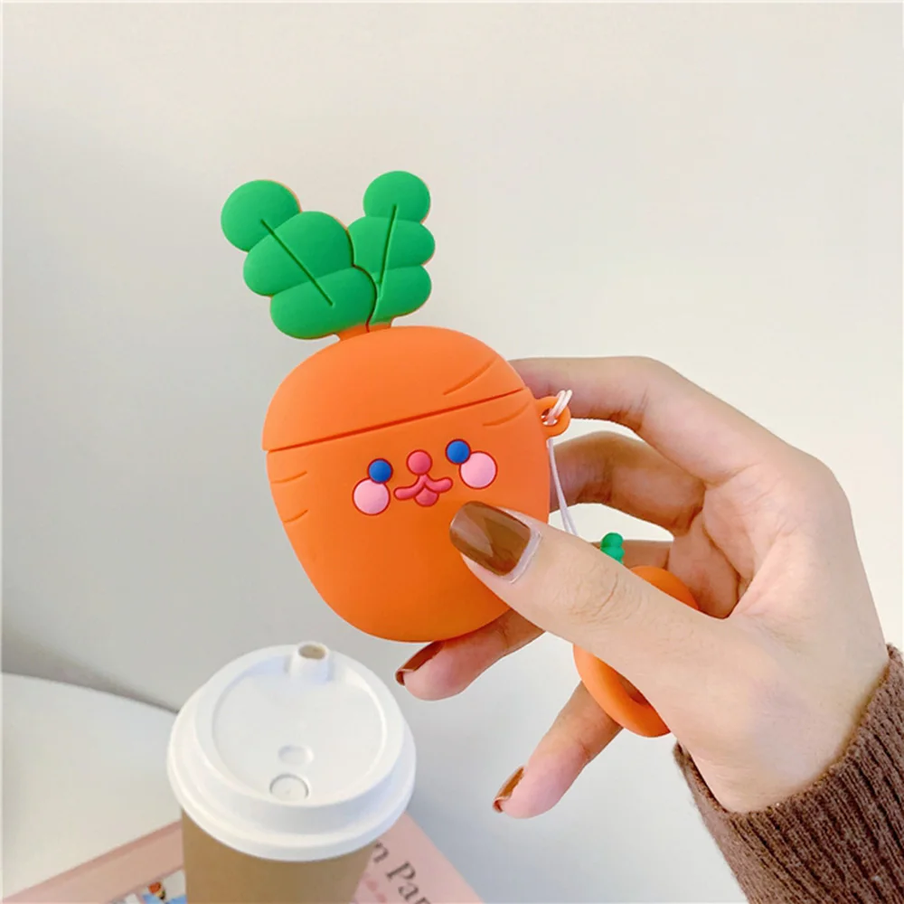 Q UNCLE Cute Mushroom Cartoon Cases for Airpod 2 Protection Little Dinosaur Generation Bluetooth Wireless Headset Collection Box