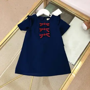 

2020 new summer girl dresses children's cotton casual dress bow dress