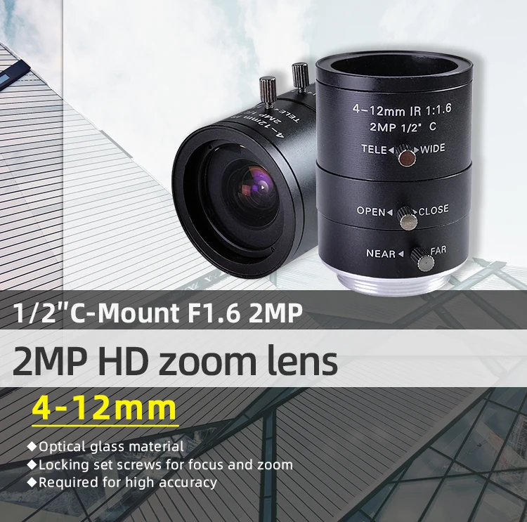 1 2-inch 2mp fa lentes da visão