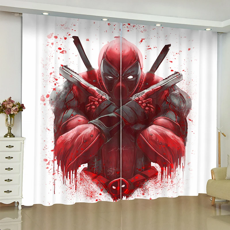 Style 5 Marvel Deadpool, 2 панели/комплект, занавеска для окна, занавеска из ткани, затемняющие, термоизолированные, Мультяшные, для детской гостиной, спальни - Цвет: Style 5