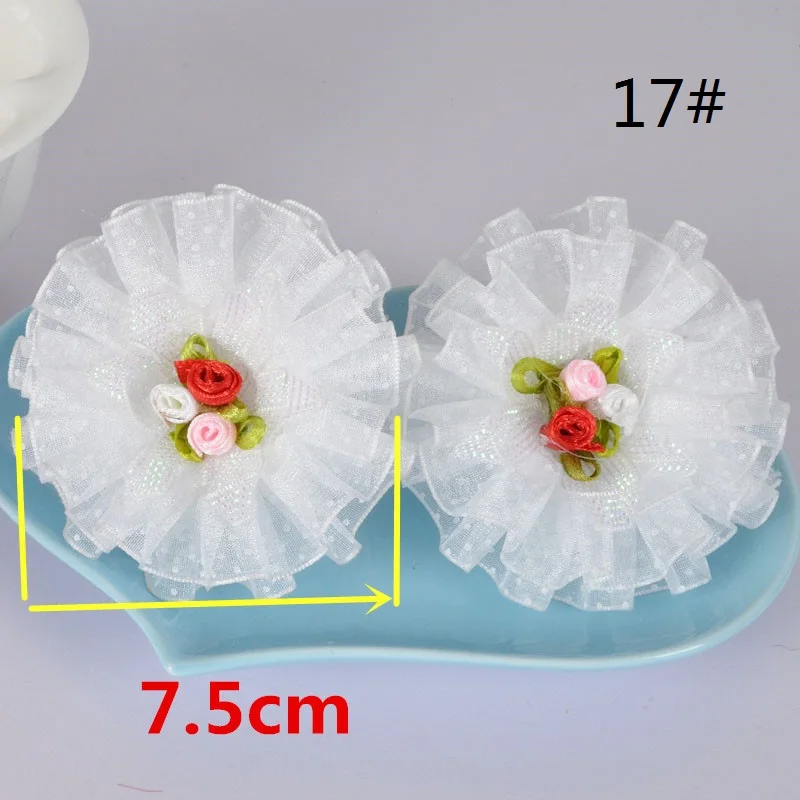 2 шт./партия, Женский школьный подарок для студентов, Новые резинки, белый цветок с пятью лепестками, бутон тиара, атласная лента для волос, Эластичный Бант