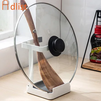 

Creative Pan Lid Pot Cover Rack Spoon Holder Shelf Organizer Holding Spoon Racks Home Storage Stand Home Kitchen Tool Utensils