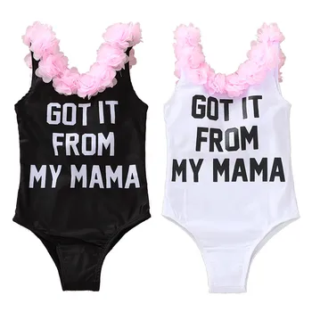 

One Pieces Swimwear Girls Toddler Kids Baby Girls Letter Print Bikini Swimwear Baby Girls Lace Swimsuit Bathing Suit Beachwear