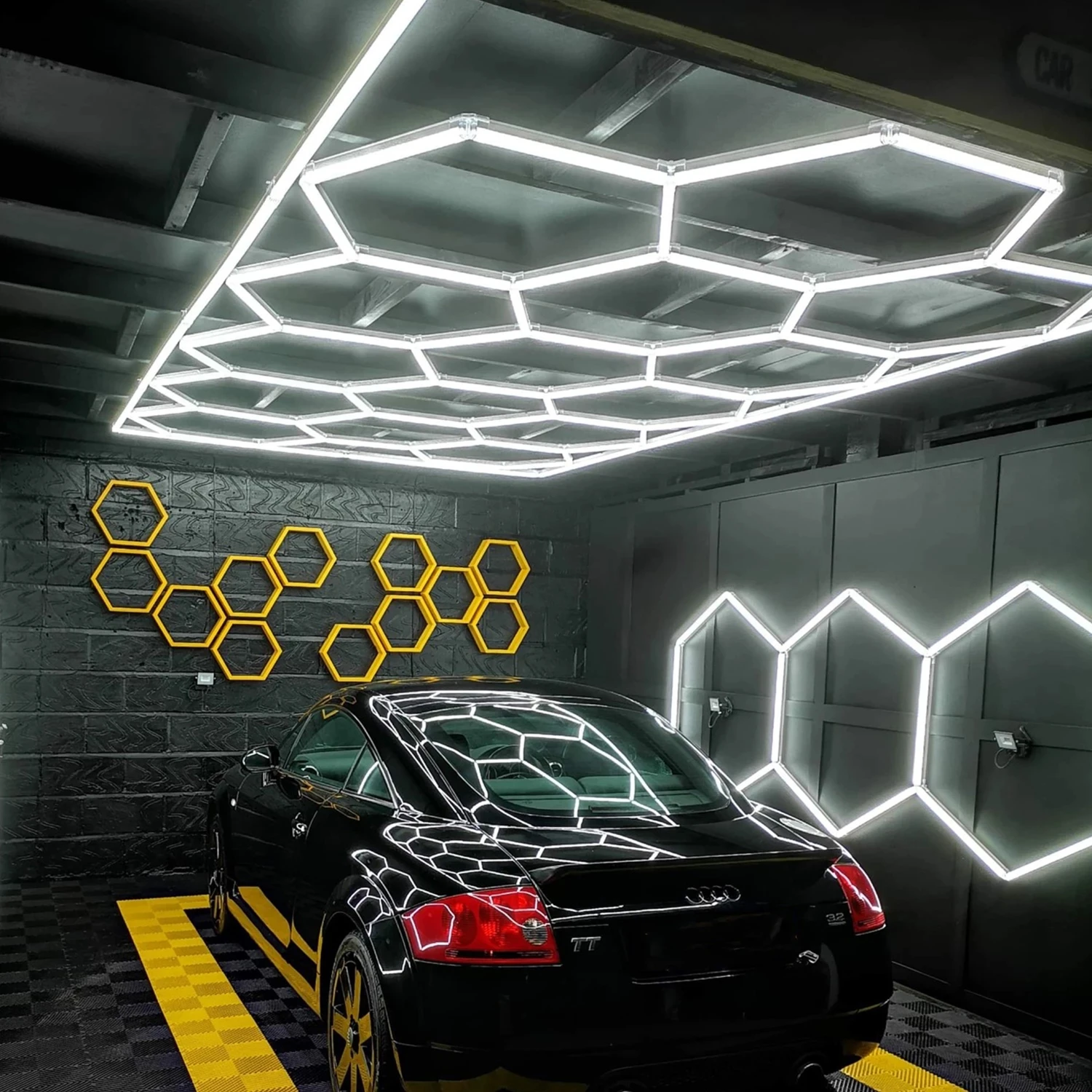 Lumières hexagonales à LED pour lavage de voiture, épissage aléatoire,  atelier, garage, salon de beauté, salon de coiffure, vente en gros, 6500K -  AliExpress