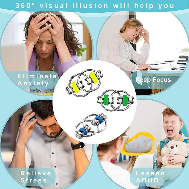 Decompression Chain Bicycle Chain Anti-stress Key Ring Hand Spinner Finger Fidget Autisme Autismo Flipo Flip Anxiety Antistress 5