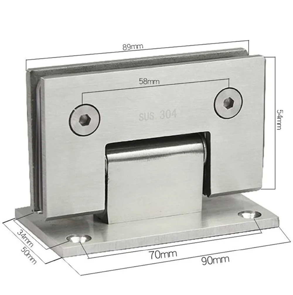 Stainless Steel Bathroom Clip stainless steel hinges door hinges Shower Room Glass Door Hinge Frameless Glass Door Clamp Hinge 90 degree flat fixtures bath