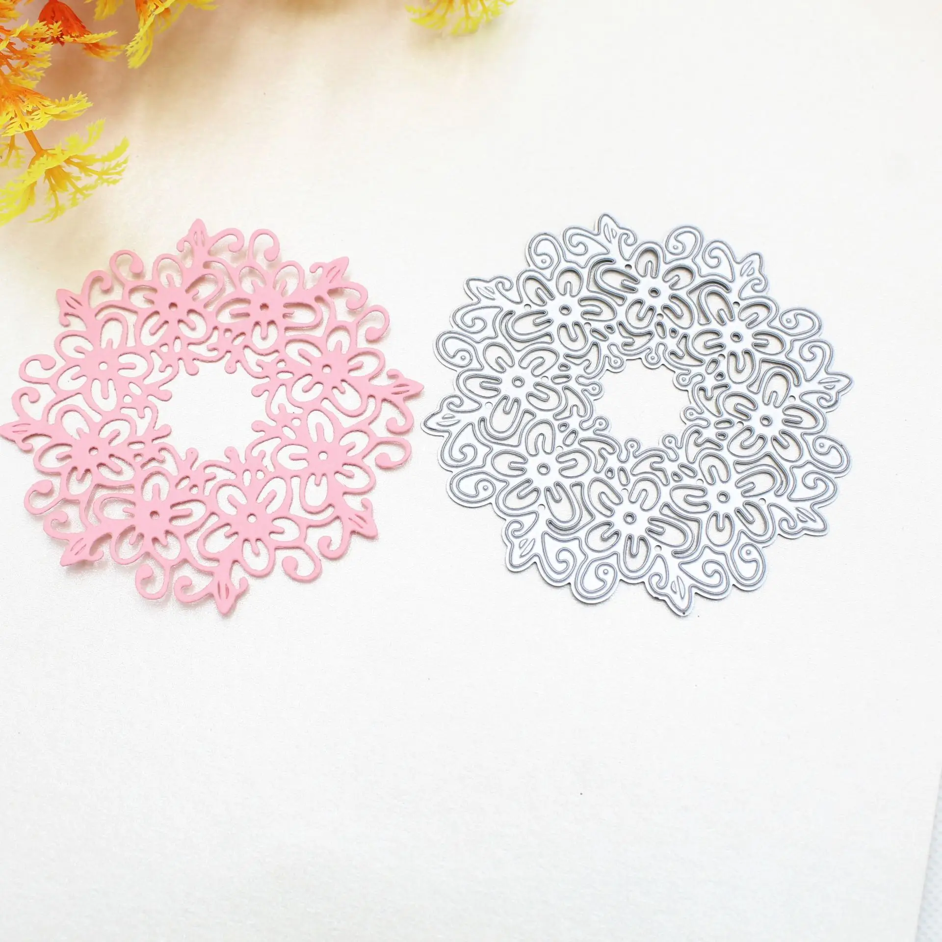 

New Metal Cutting Dies Flower Frame Cut Die Mold Decoration Scrapbook Paper Craft Knife Mould Blade Punch Stencils Dies