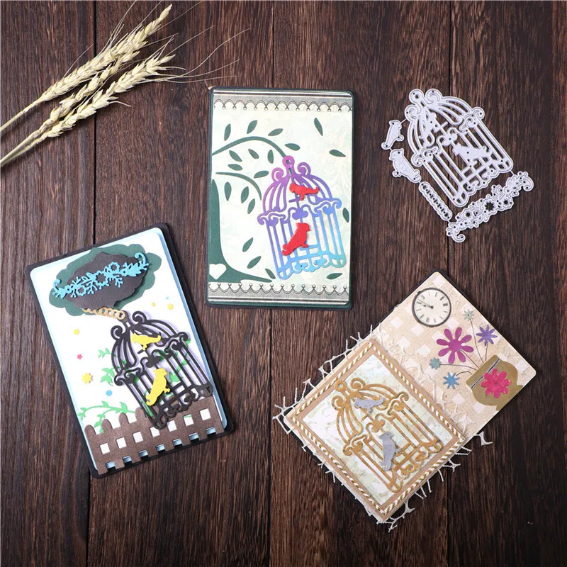 

Eastshape Birdcage Metal Cutting Dies Flower Birds DIY Etched Dies Craft Paper Card Making Scrapbooking Embossing New 2020