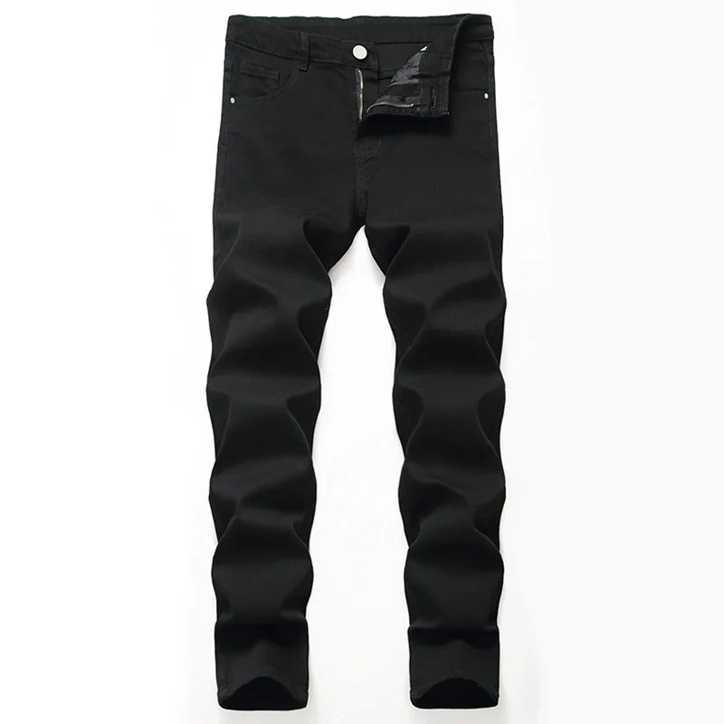 New Men's Skinny Casual Jeans Pants Slim Fit Stretch Denim Trousers For Male Size Solid Color