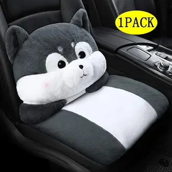 

Car Seat Cover for Front Seat, Cute Cartoon 3D Modeling, Winter Soft Warm Seat Cushion Cover Fits Most Car, Truck, SUV,Doggray,