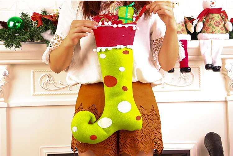 Christmas Decorations Christmas Gift Boots Fabric Boots Pendant Christmas Craftwork Christmas Tree Pendant