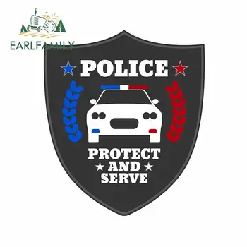 

EARLFAMILY 13cm x 11.2cm For Police Car Truck Decal DIY Graphics Car Stickers Waterproof Refrigerator Sunscreen Decoration