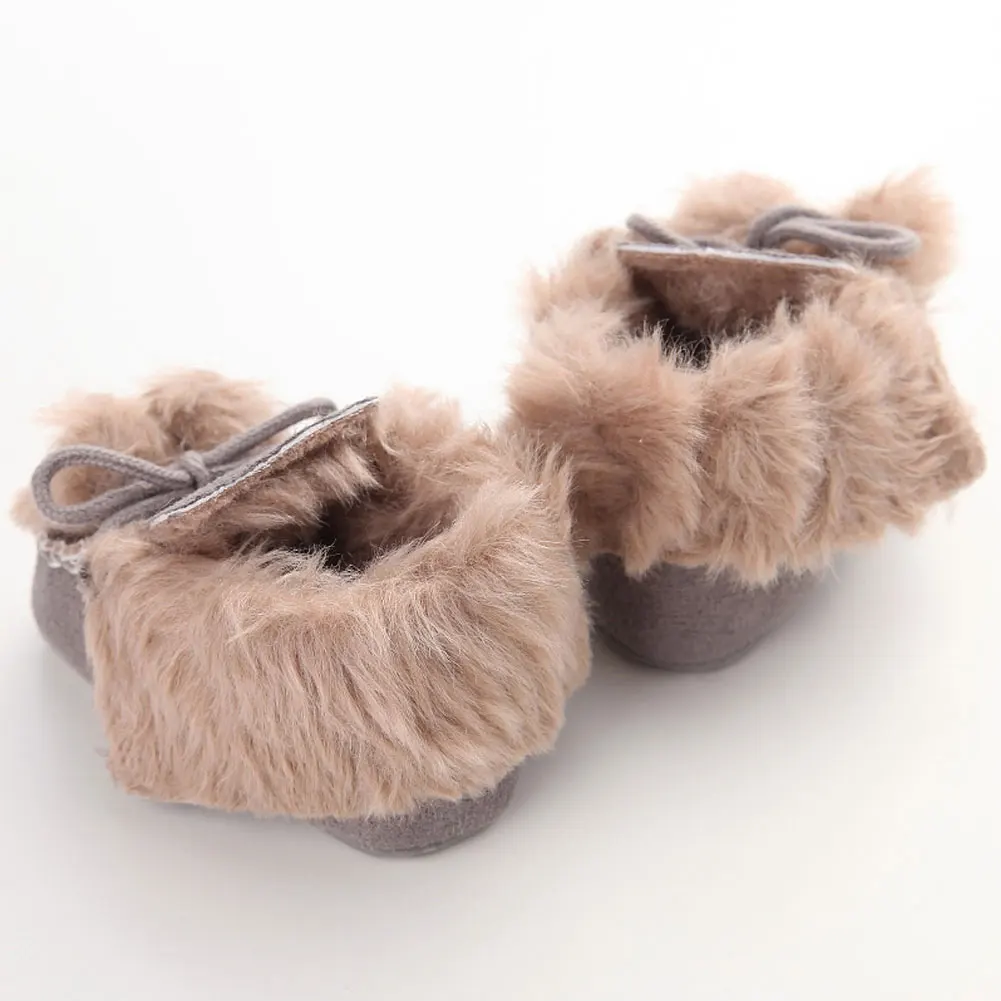 Pudcoco/Новые теплые зимние ботинки на меху для девочек Однотонные ботильоны на шнуровке, Размер 11-13, резиновая подошва, хлопковая обувь для детей