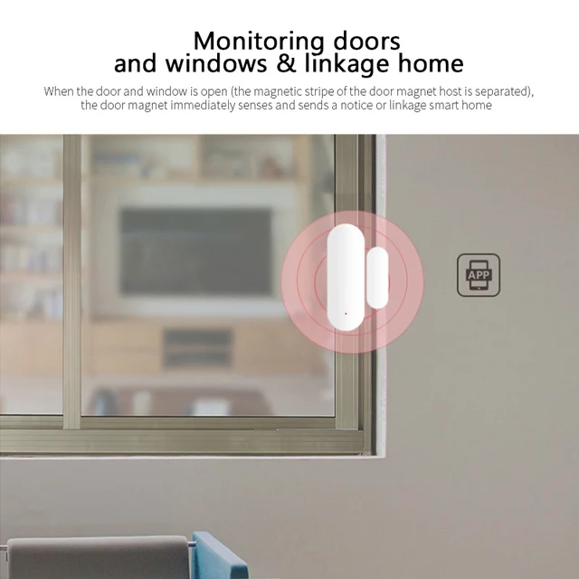 Tuya Smart Wifi Door Sensor Detector Home Security Alarm Smart Life APP Control Window Door Sensor Support Alexa Google Home 2