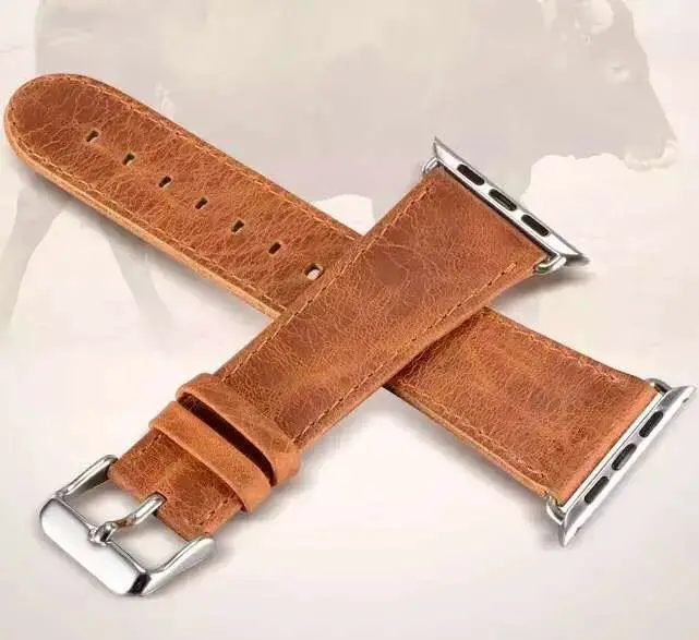 Серия 5/4/3/2/1 Crazy Horse из натуральной кожи магнитного пряжка петля ремешок для apple watch, 38 мм, 42 мм, 40 мм 44 мм