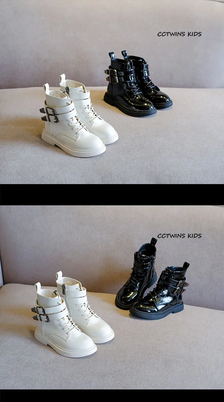 CCTWINS/детская обувь; коллекция года; зимняя детская обувь из искусственной кожи; брендовые Теплые ботильоны для девочек; брендовые Ботинки martin для малышей; MB110