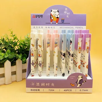 

4 Pcs Cartoon Cat Animal Leisure life Mechanical Pencil Cute Kawaii Automatic Pens for Writing Gift Office School Supplies