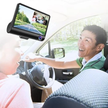 

4in 1080P Car Three Lens Night Vision Driving Recorder Reversing Camera 6XDB