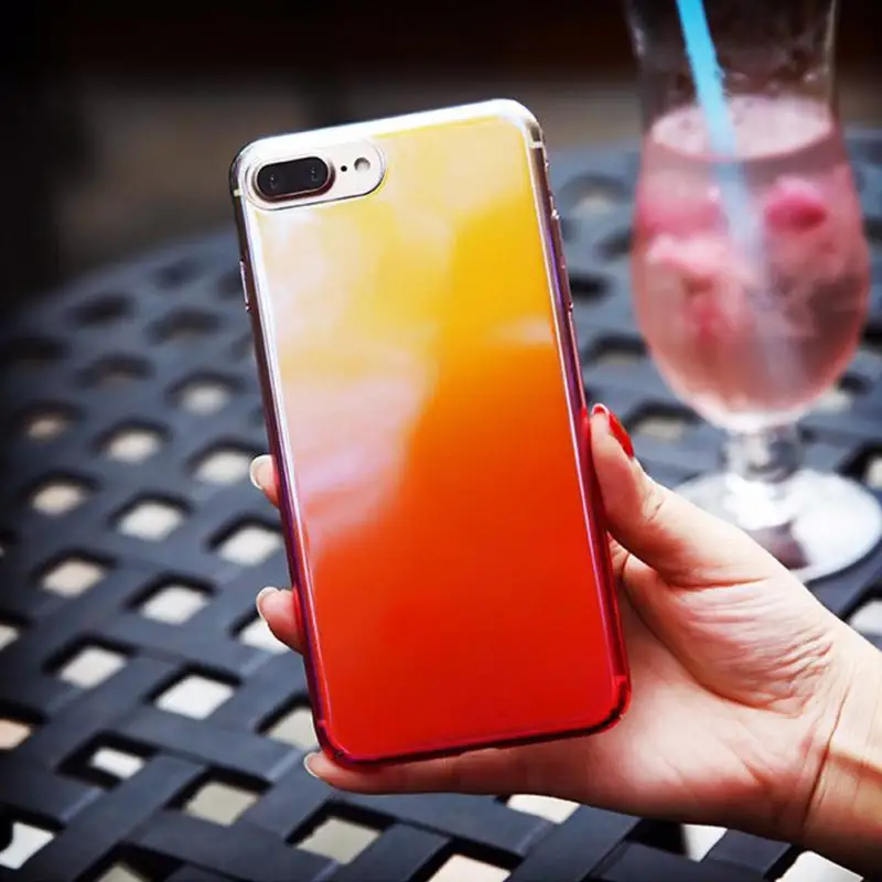 Телефон чехол для iPhone 6 6s plus 7 Гальваническое PC изменение цвета водонепроницаемый
