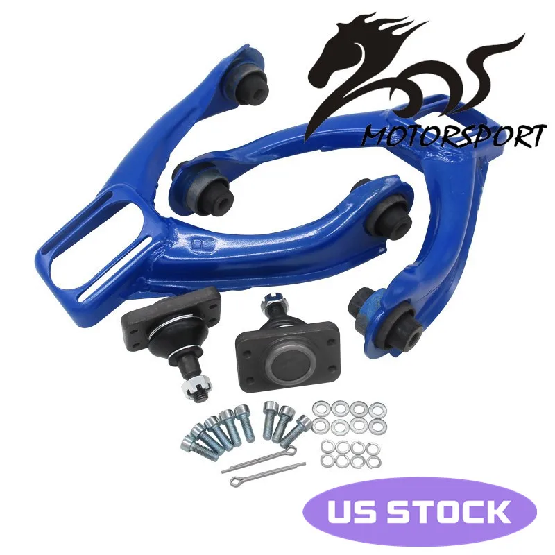 Black Front Upper Control Arm Camber Kit 92-95 Honda Civic//93 Del Sol Adjustable