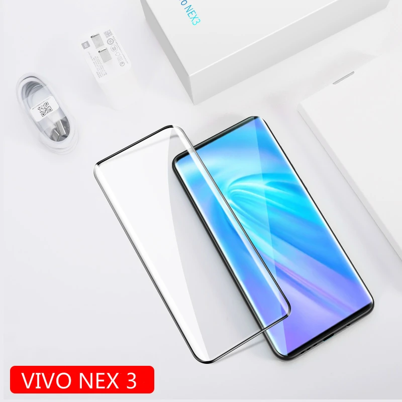 Auroras Screen Protector For vivo NEX3 2pcs Glass Film 3D Full Tempered Curved nex 3 | Мобильные телефоны и аксессуары