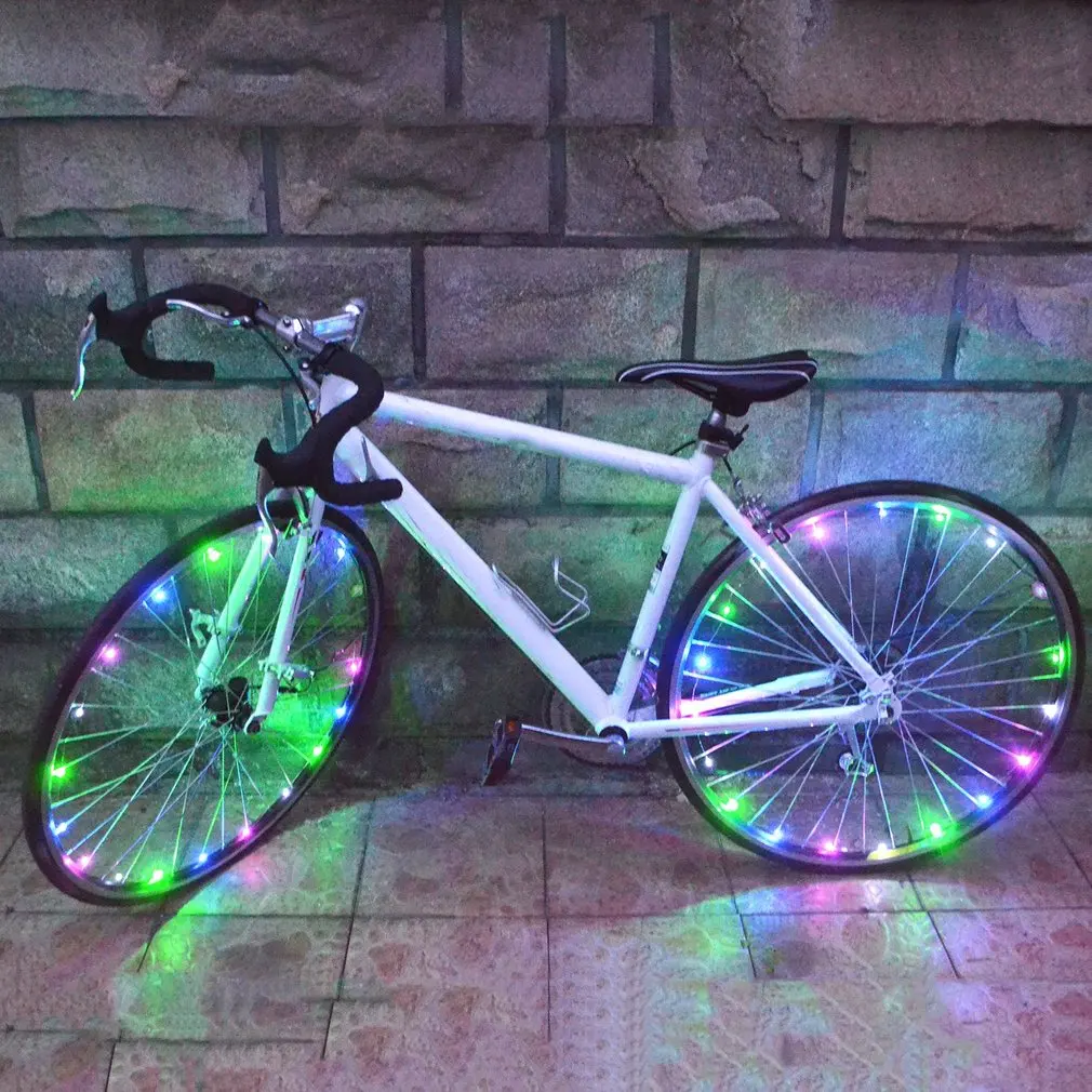 2m String Light Rechargeable Water-resistant 20LED Warning Light Bicycle Bike Cycling Rim Light Wheel Spoke Light