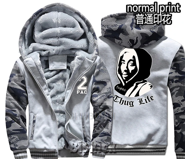 same as picture Новая мода для мужчин wo мужчин теплое толстое пальто зимняя куртка 2pac tupac biggie thug life хип хоп Уличная бархатная Толстовка Топ толстовки - Цвет: same as picture