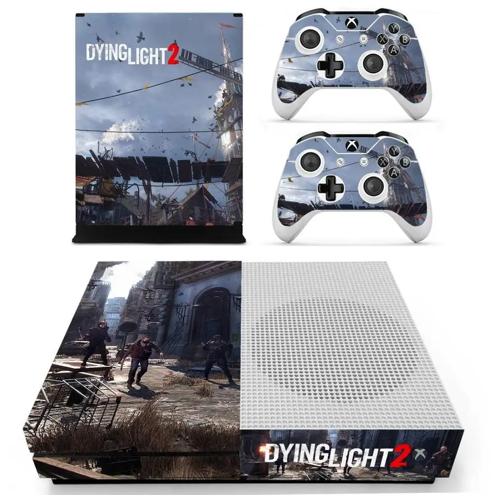 Стикер s Dying Light для Xbox One S наклейки на кожу Наклейки Обложка Pegatina для Xbox one тонкая консоль и два контроллера шкуры - Цвет: YS-xboxoneS-1542