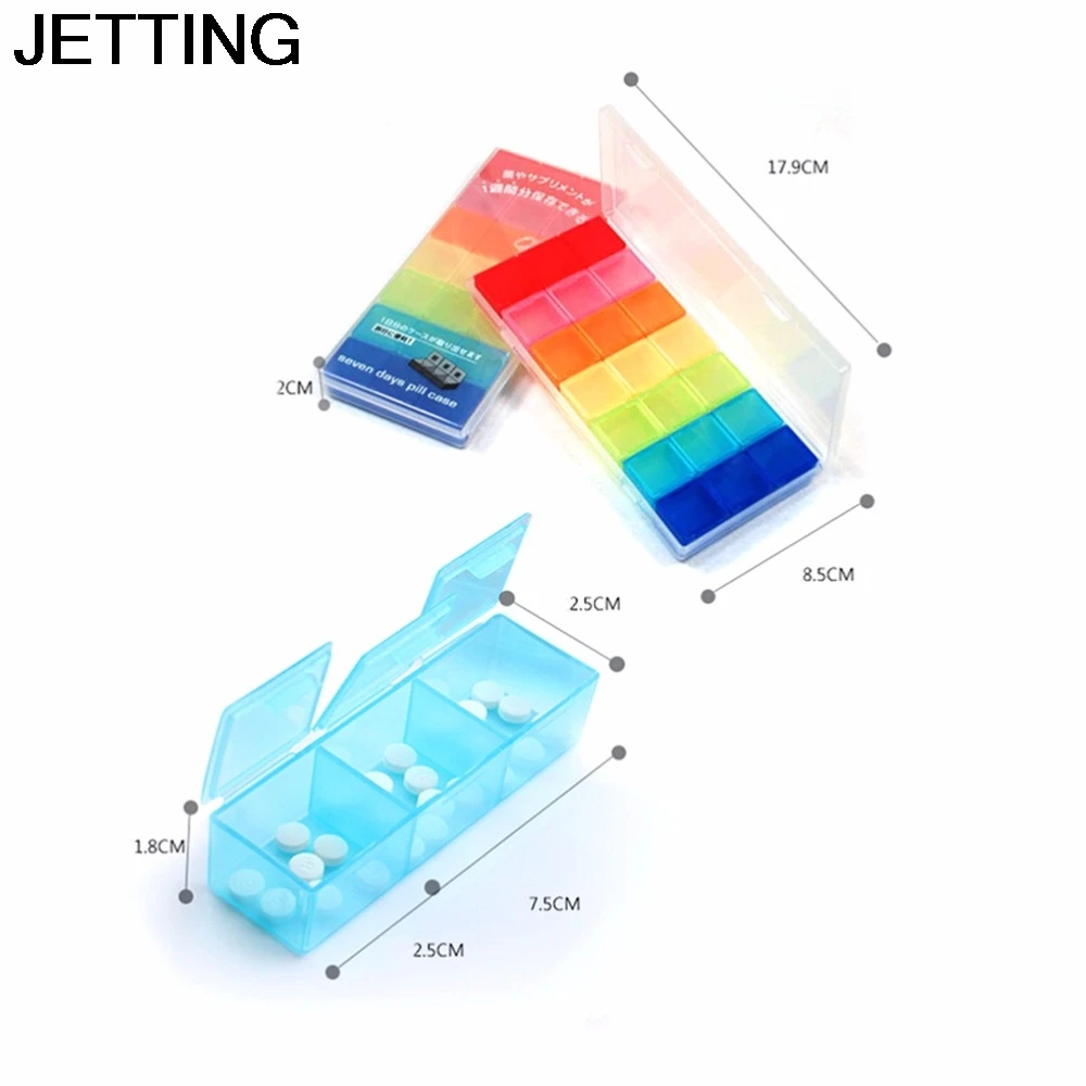 7 Day Week 21 Compartment Pill Box Container For Medicine Pill Medicine Tablet Pill Case Box Splitters Dispenser Organizer Case