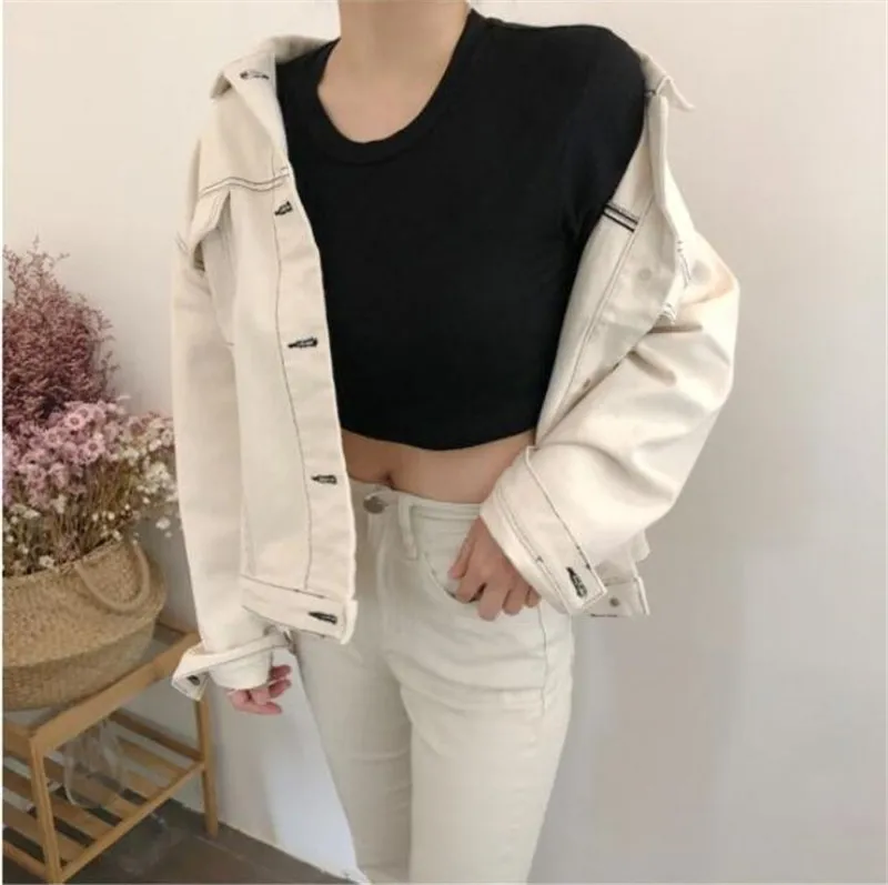 RUGOD Off-white Досуг отложной воротник короткое пальто однобортный пиджак Kpop Одежда Женская куртка осень