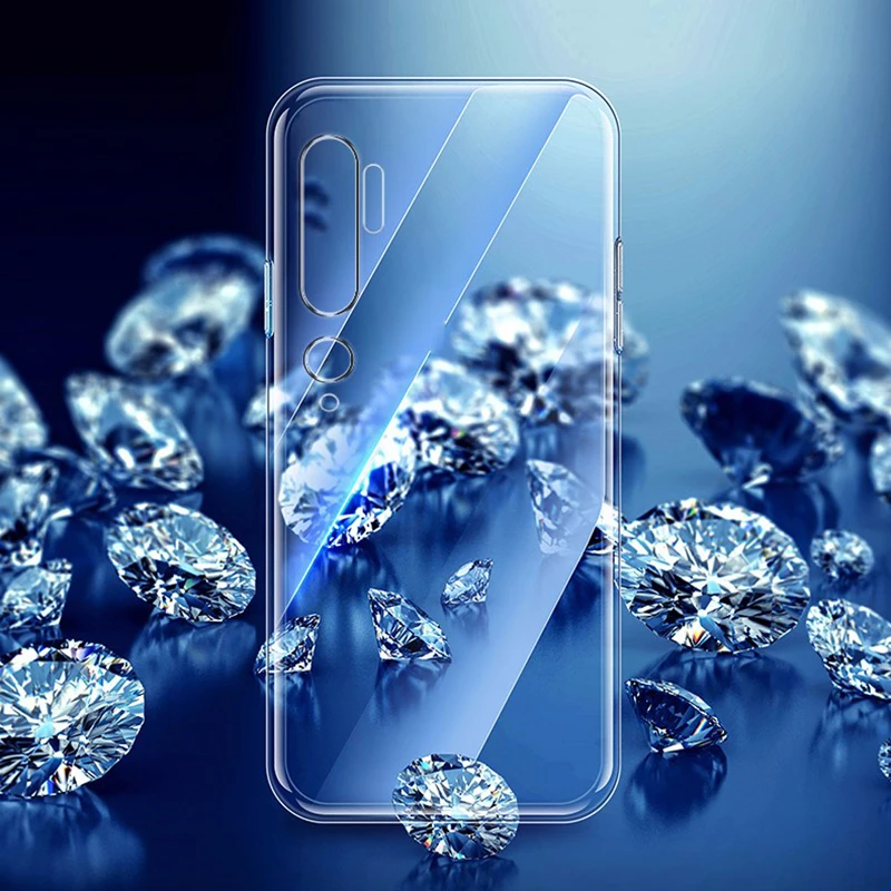 Для Xiaomi Mi Note 10 чехол тонкий прозрачный силиконовый мягкий чехол из чистого полиуретана с надписью Задняя накладка чехла из ТПУ Для Xiaomi Mi Note 10 CC9 Pro - Цвет: Прозрачный