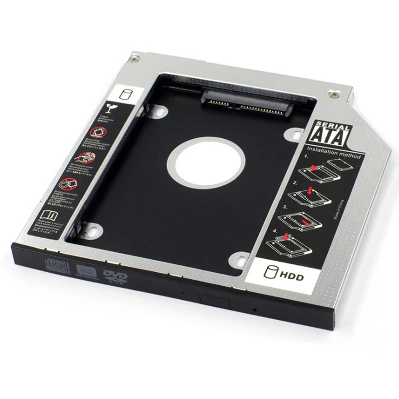 유니버설 2nd HDD 캐디 12.7mm SATA 3.0 2.5 2T SSD 케이스 하드 디스크 인클로저 ThinkPad T420 T430 T520 T530 ODD CD DVD