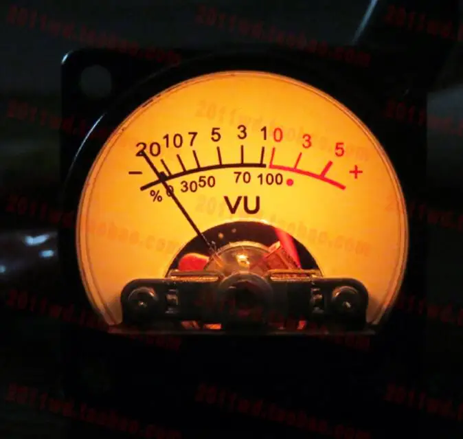 

2pcs 500 630Ohm Analog Panel 34mm VU Meter Audio Level Meter 6-12V Warm Back Light for Amplifier