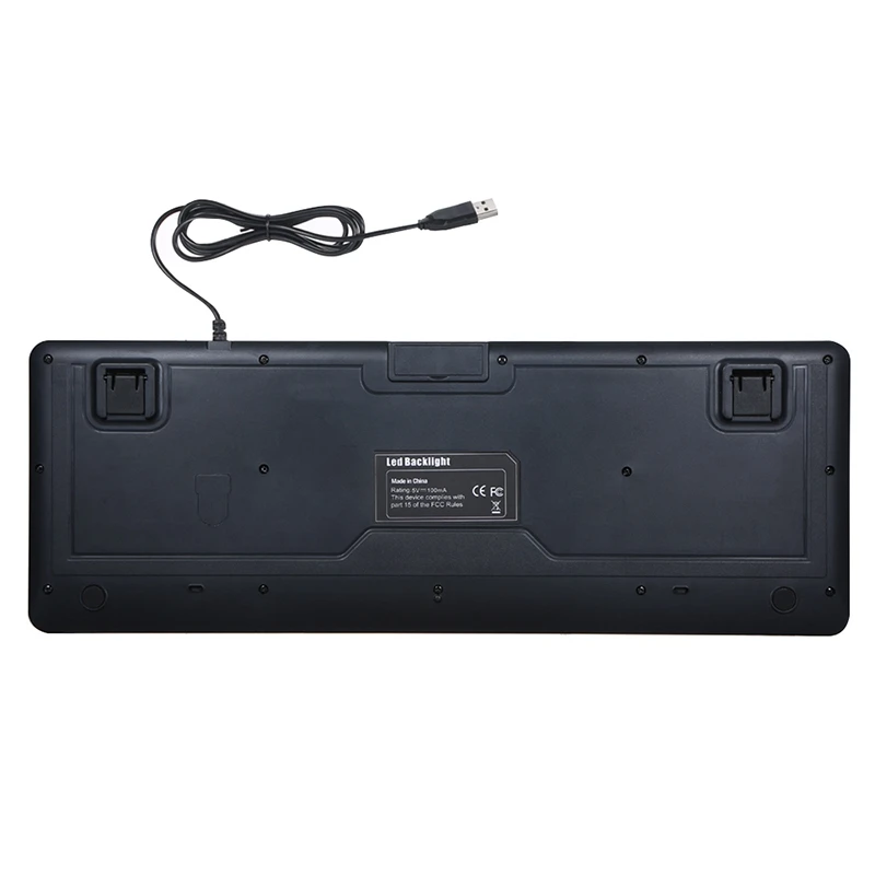 Большой шрифт Печать USB светодиодный клавиатура с подсветкой 104 клавиши