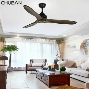 

42 Inch 52 Inch Solid Wood Fan Led Modern Industrial Ceiling Fan Light Retro Remote Ceiling Fan No Light Ventilador De Techo