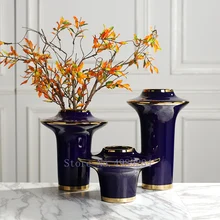 Креативная Скандинавская керамика, Золотая абстрактная ваза, ремесленные украшения, современный дом, гостиная, Цветочная композиция, украшение, цветочные вазы