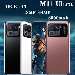 Smartphone 5G M11 Ultra 16GB 1T Android 11 Global Version Snapdragon 888 7.3 Inch Cellphone 6800mAh Mobile Phone Unlock 4G LTE