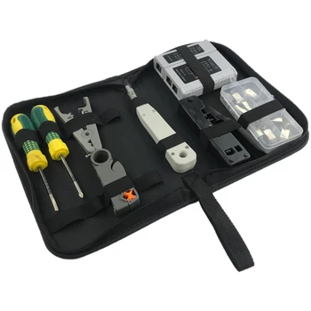 

Network Tool Set, Cable Tester Repair Tool Wire Stripping Knife, Coaxial Crimping Tool Crimping, Wire Stripping Pliers