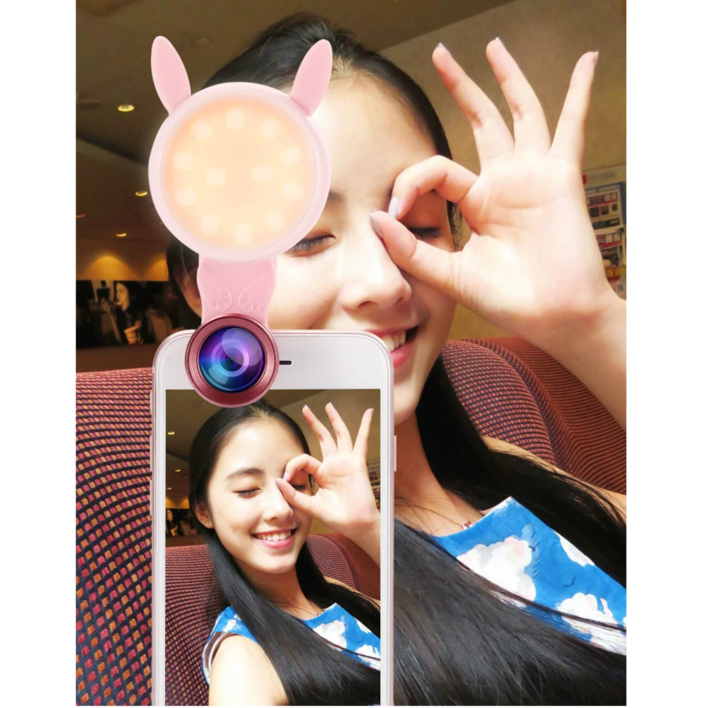 3 In 1 Cell Phone Lens Portable Selfie Led Light With 6 Lighting Mode
