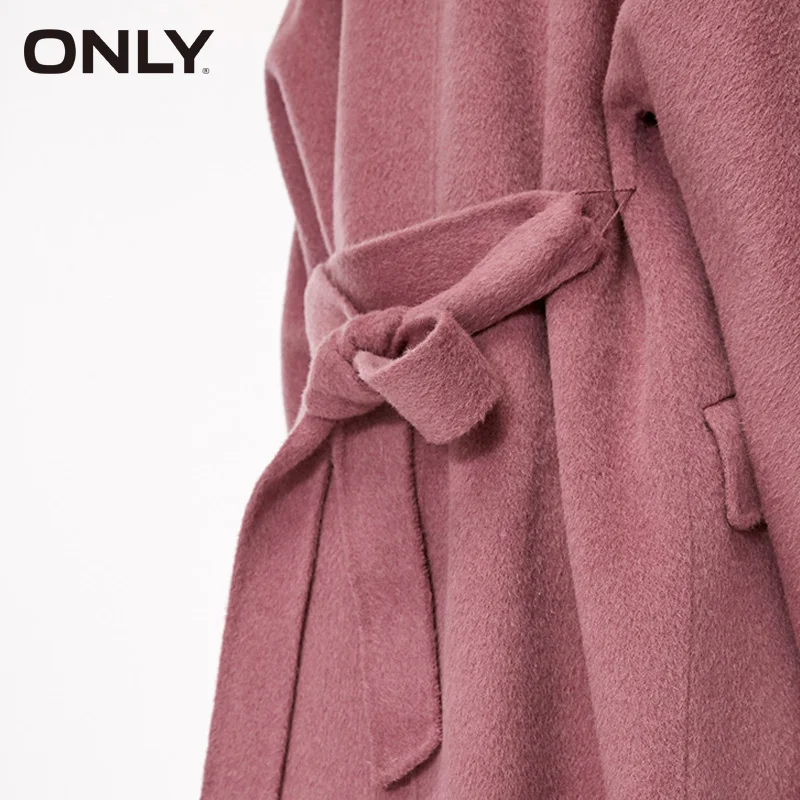 Только женское двустороннее шерстяное пальто Длинная зимняя куртка | 11834S525
